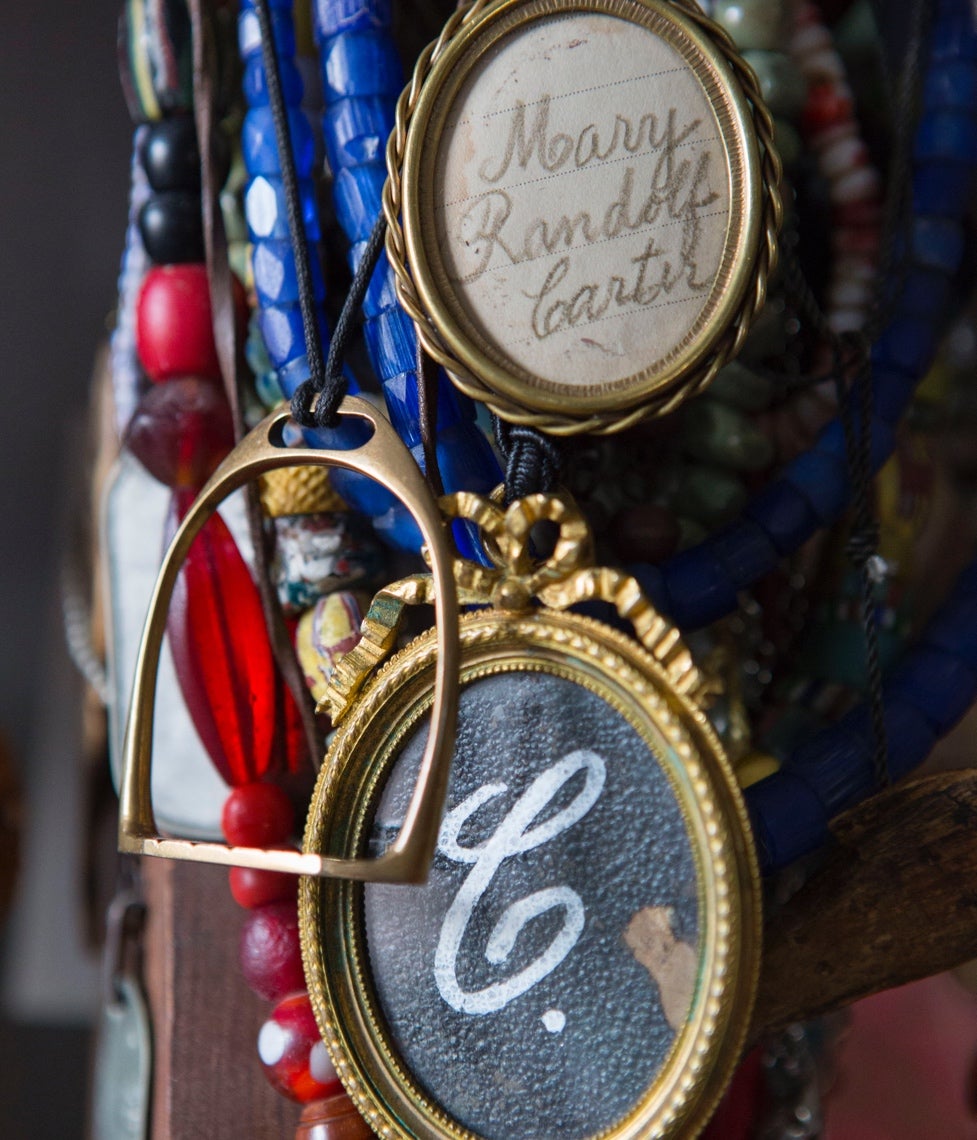 &ldquo;Don&rsquo;t hide your treasured pieces of jewelry,&rdquo; says Carter, &ldquo;Make them part of the personality of your home.&rdquo; The stirrup was a gift to celebrate Ralph Lauren&rsquo;s 40th anniversary; the pair of personalized cameos were created by her good friend and artist Daniela Kamiliotis. See more of her collections in the slideshow below