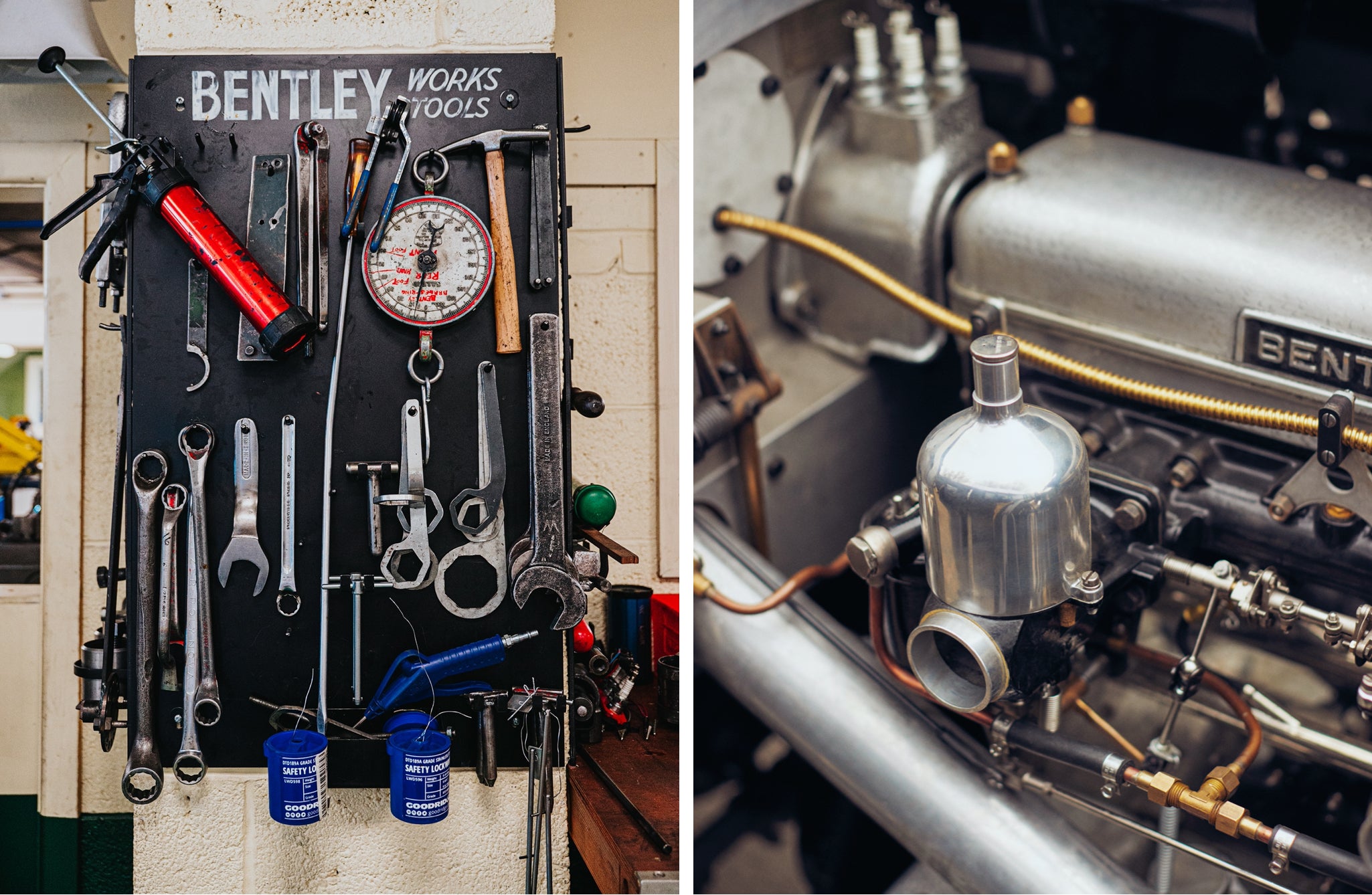 <strong>A GRANDE REPARA&Ccedil;&Atilde;O </strong><br/><span>No interior da imaculada garagem da Vintage Bentley, onde os mec&acirc;nicos utilizam apenas ferramentas originais ou recria&ccedil;&otilde;es feitas internamente. &Eacute; sempre um desafio encontrar exatamente o que precisa? "Bem, s&oacute; demorou 28 anos", diz William Medcalf, o fundador </span>