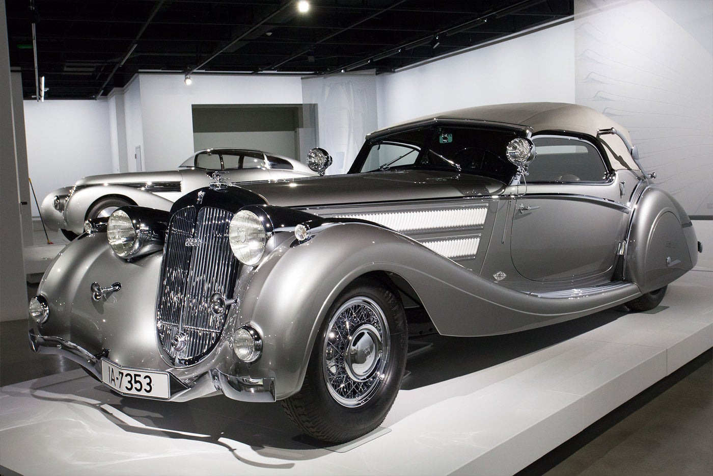<strong>1937 Horch Cabriolet</strong>: German manufacturer Horch (ancestor to today’s Audi) churned out several racing vehicles in the 1930s, winning competitions across the content. This model is currently highlighted in the Petersen’s ‘Precious Metals’ exhibition.