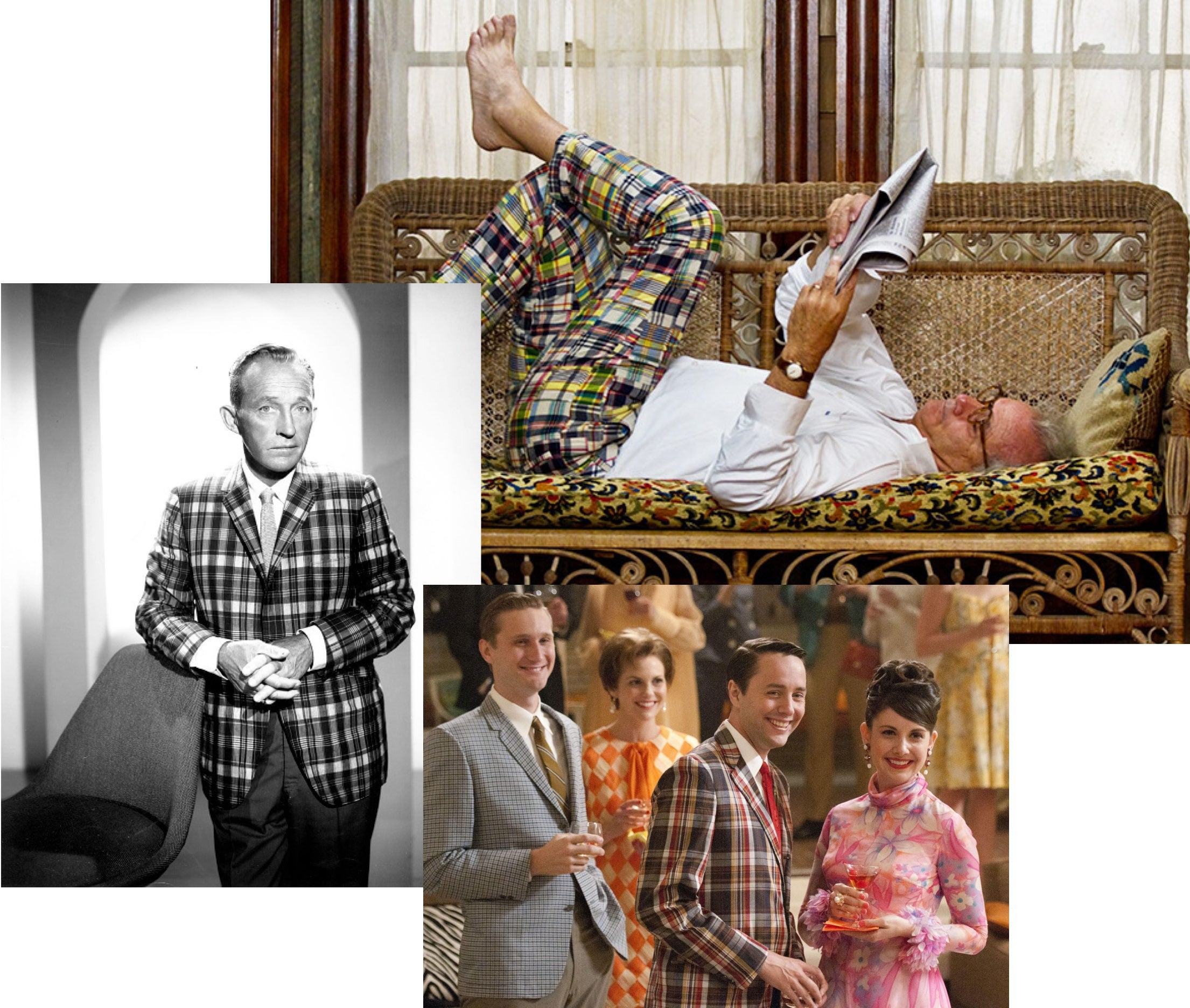         <strong>MADRAS MEN</strong><br />        <span          >Bing Crosby em 1955, Bill Murray em <em>Moonrise Kingdom</em> e Pete          Campbell na s&eacute;rie <em>Mad Men</em>.</span        >      