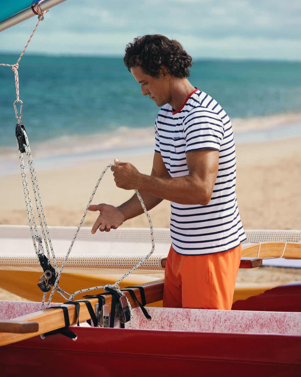 Custom Slim Fit Striped Jersey T-Shirt