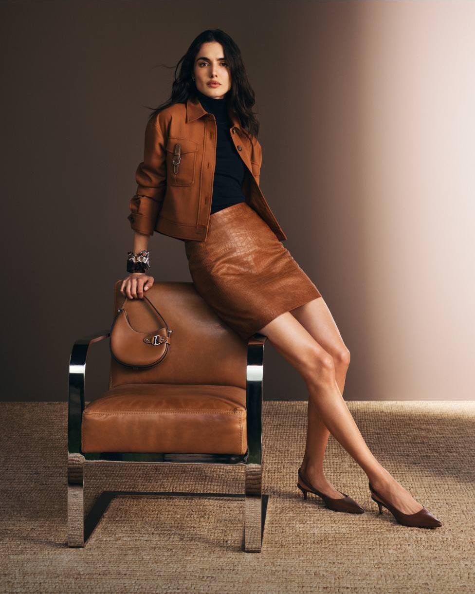Croc-Embossed Lambskin Pencil Miniskirt
