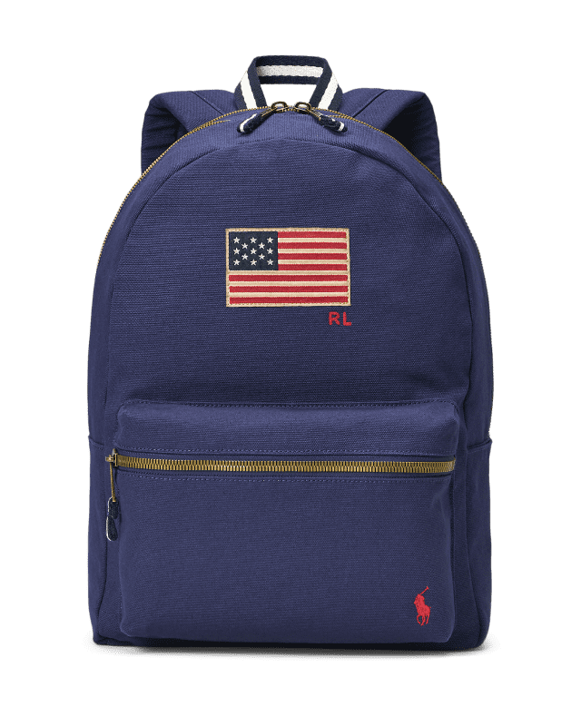 American Flag Canvas Backpack