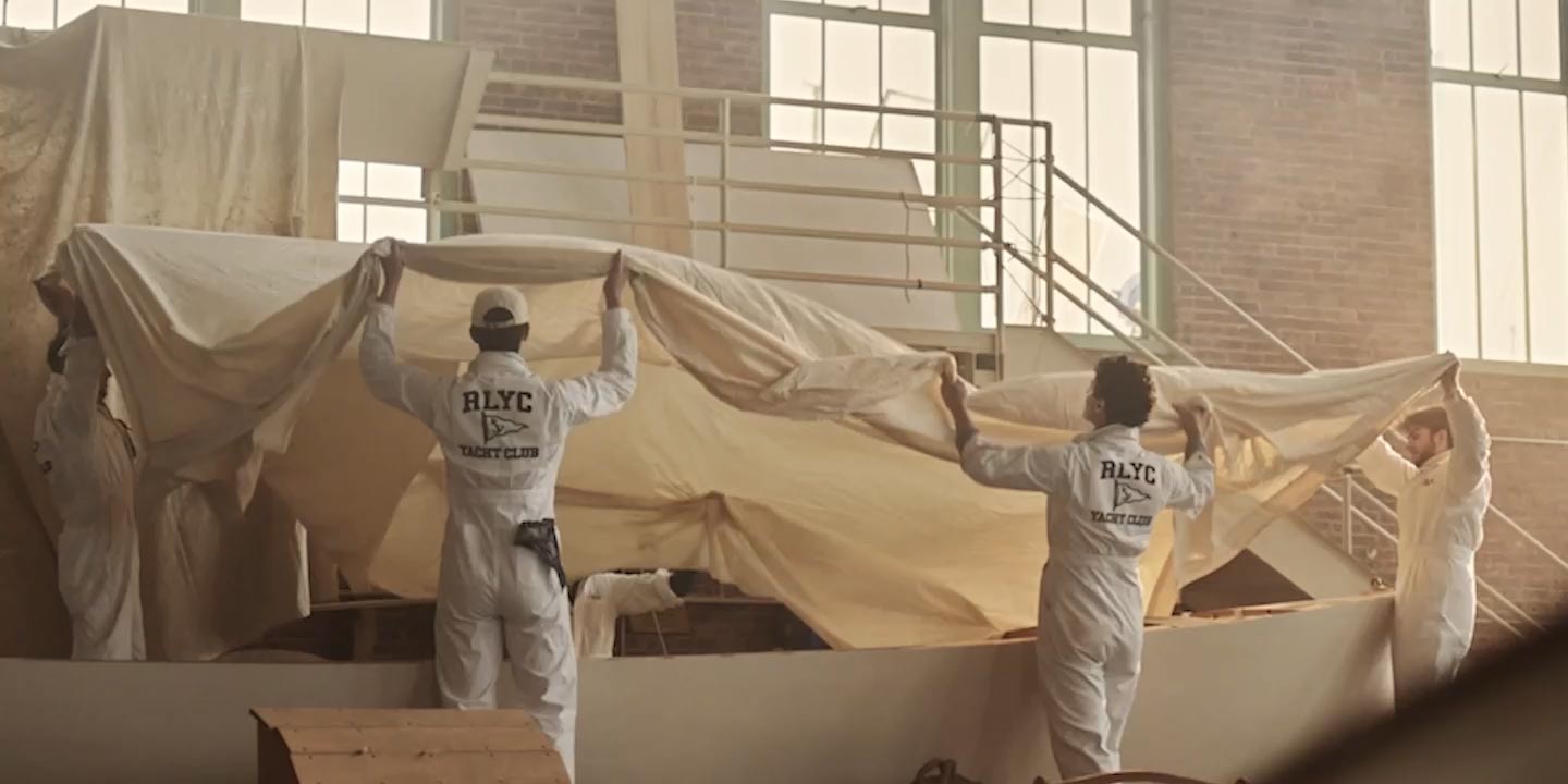 Video of men in nautical-inspired Polo attire.