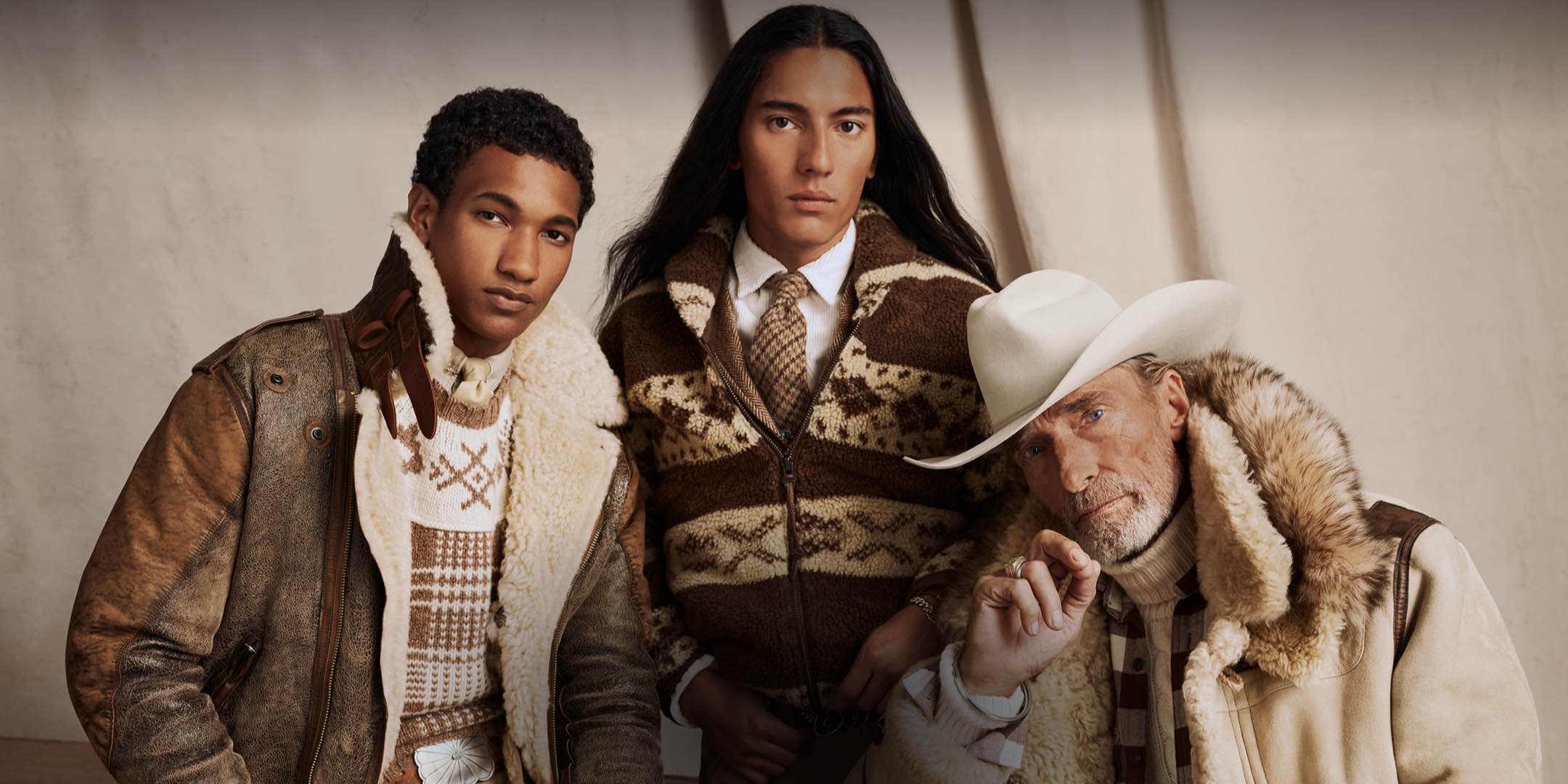 Men wear brown, tan, and white winter Polo styles.