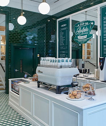 Interior of Ralph's Coffee Flatiron District shop