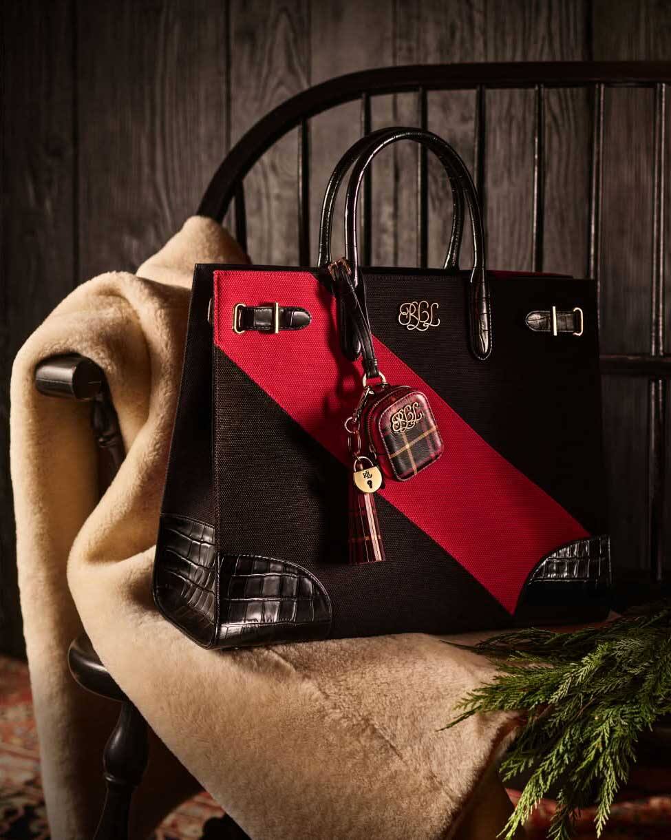 Bolsa fecho mini de pele de napa xadrez
