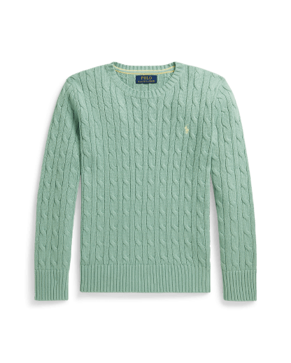 Camisola de malha trançada em algodão