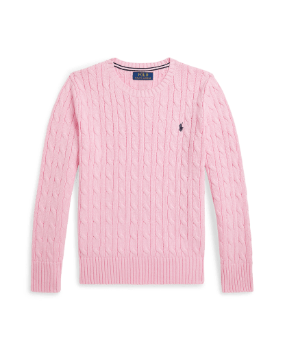 Camisola de malha trançada em algodão