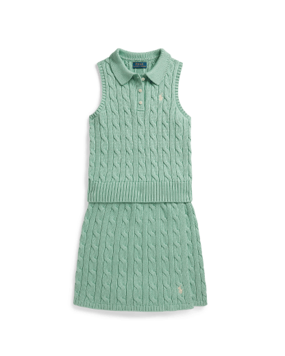 Saia envelope falsa e camisola Polo