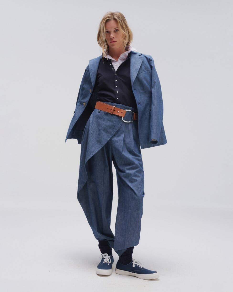 blazer chambray simples