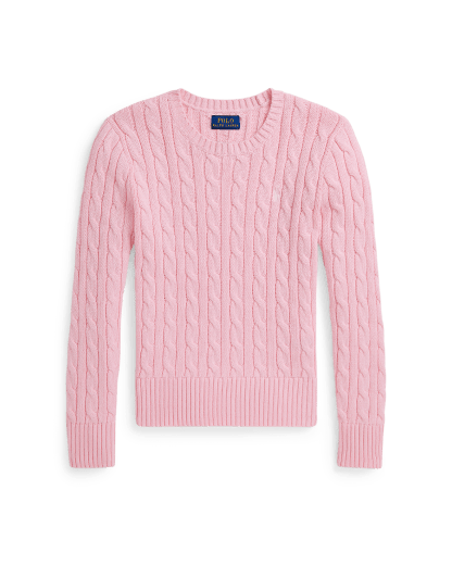 Camisola de malha trançada em algodão
