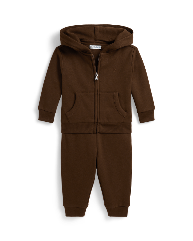 Calças e camisola com capuz, fecho polar