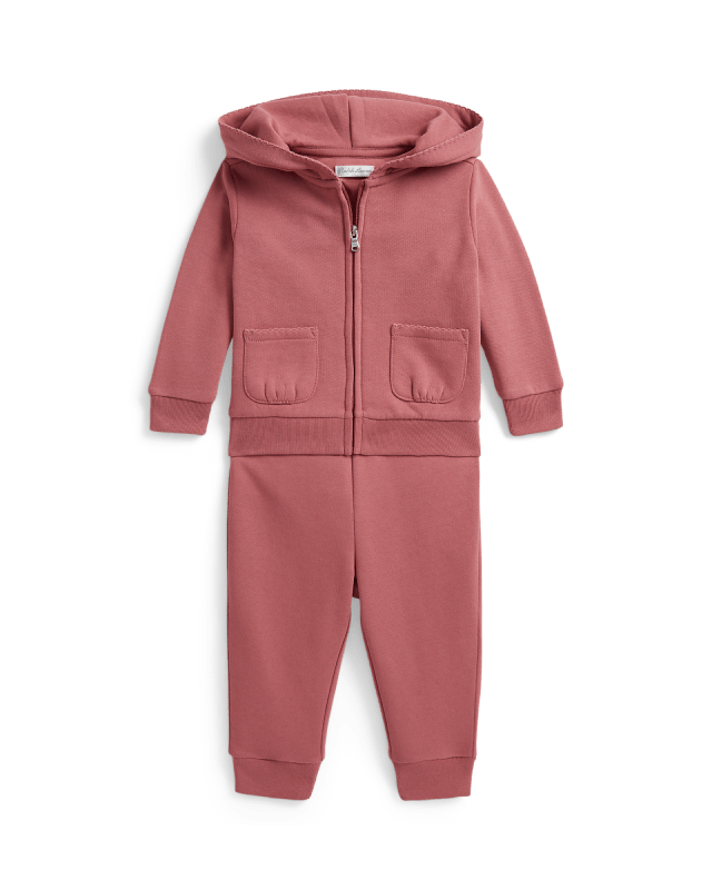 Camisola com capuz e calças polar picote