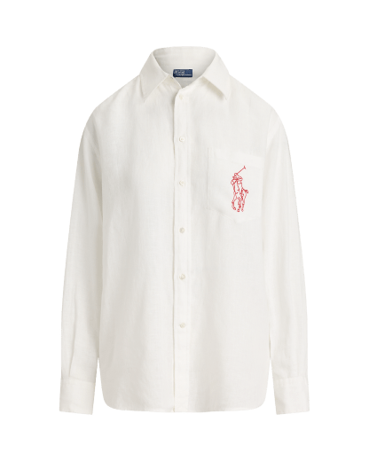 Camisa de linho Big Pony oversize