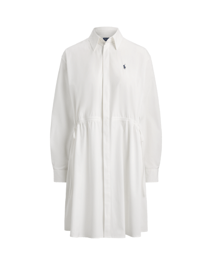 Vestido camiseiro de algodão com cordão