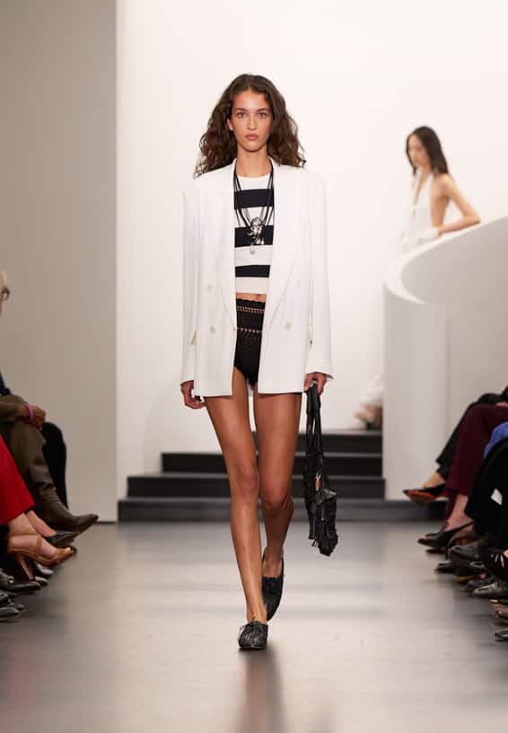 A look from Ralph Lauren’s Fall 2025 runway show shown on model.