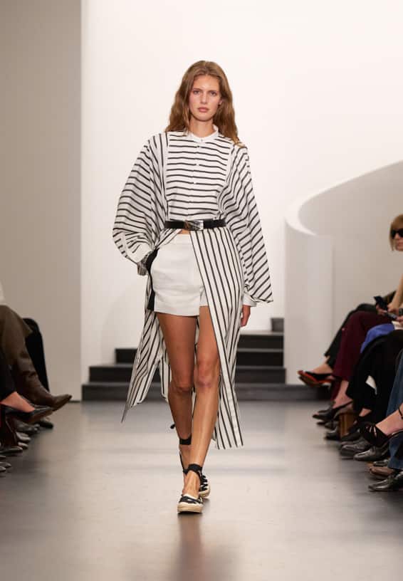 A look from Ralph Lauren’s Fall 2025 runway show shown on model.